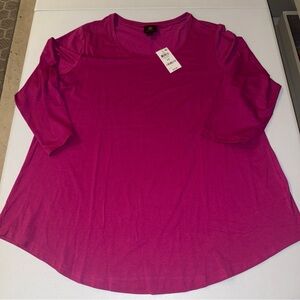JM Collections Shirt 2x Pink Long Sleeve New Net $42